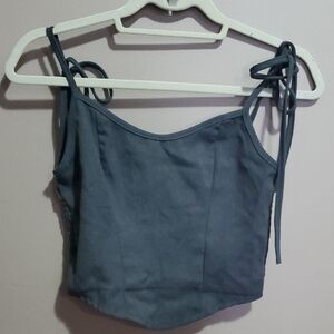 Stylish Gray Women's Top With Elastic Back Size XS